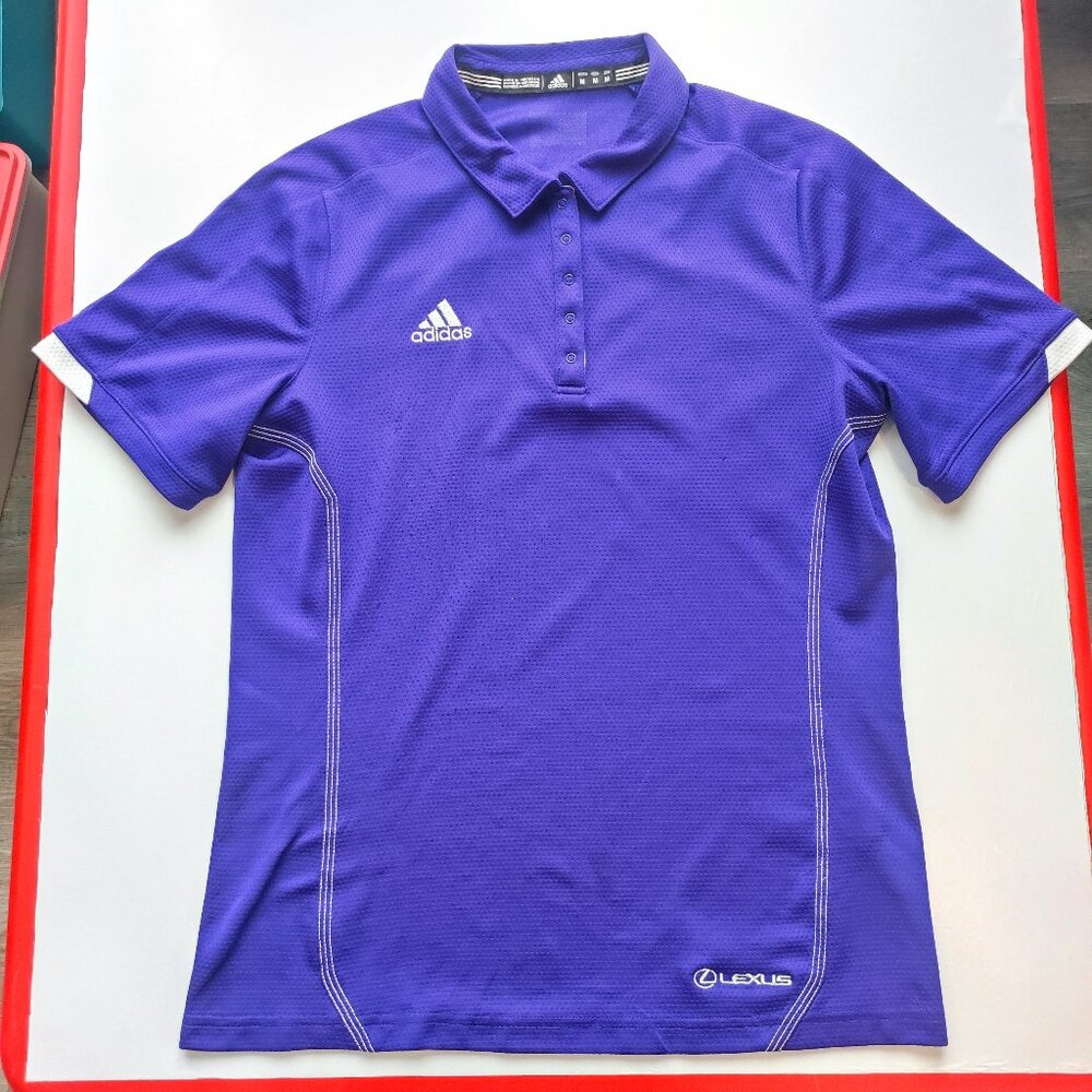 Adidas golf polo shirt purple women's size M